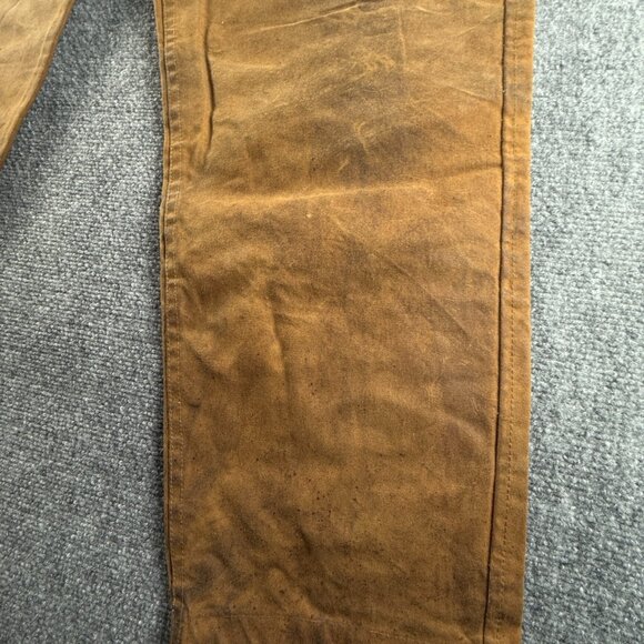 VTG CC Filson Style 69 Brown Waxed Canvas Pants Hunting Cotton 36 Men ACTL 35X30 - Picture 7 of 16